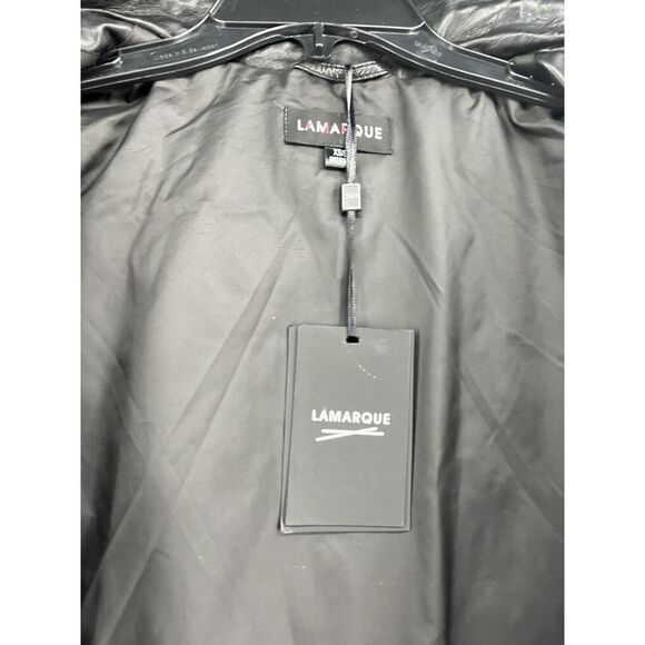 Free People Larmarque BERUKA QUILTED LEATHER JACKET Size XSmall/ Small Black - Picture 12 of 15